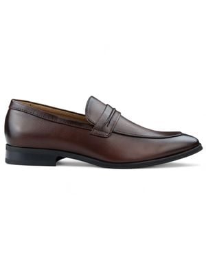 Infinity Leather Slip-On Loafers Leather Lined Smart Shoes - Brown