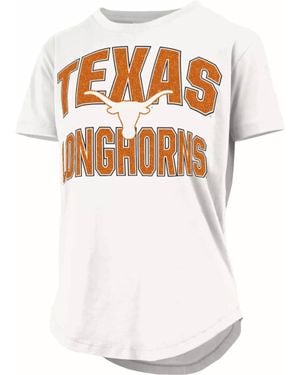 Pressbox Texas Longhorns "Maxima Glitter" Short Sleeve Crew Neck Top - White