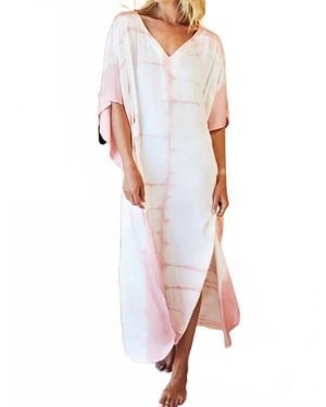 Emerson Fry Tie Dye Caftan Dress - White