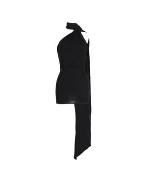 Alex Perry Scarf-Detail Open-Back Jersey Mini Dress - Black