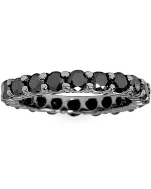 Pompeii3 2 Ct Diamond Eternity Ring 10K Size Selectable - Black
