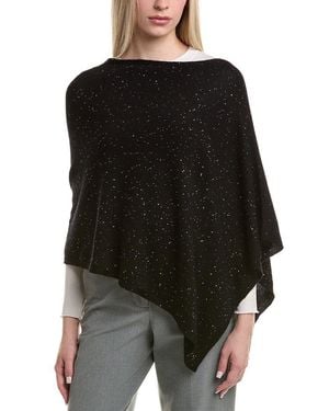 Sofiacashmere Reverse Jersey Sequin Wool & Cashmere-Blend Poncho - Black