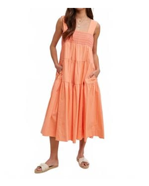 Wishlist Boho Floral Midi Dress - Orange