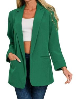 Eesome Shawl Lapel Blazer - Green