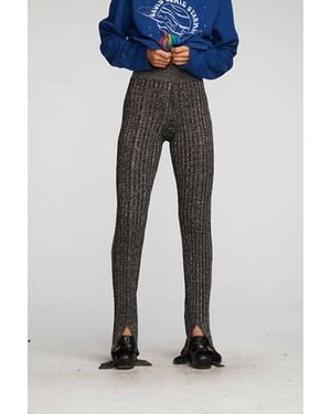 Chaser Brand Metallic Ribbed Pull-On Pant - Blue