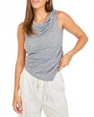 Sadie & Sage Faithful Cowlneck Tank Top - Gray