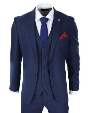 Paul Andrew Calvin Wedding 3 Piece Suit - Blue