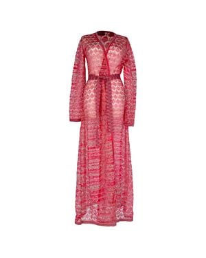 Missoni Cover Up Robe Maxi Dress - Red