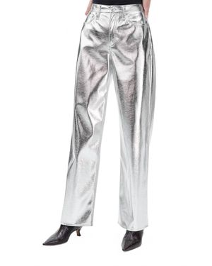 Rag & Bone Logan Faux Leather Wide Leg Pant - White