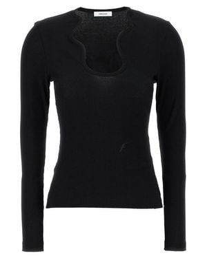 Ferragamo Shaped Neckline Sweater - Black