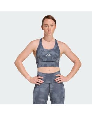 adidas Adi365 Running Pocket Graphic Medium Support Bra - Blue