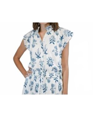 Victoria Dunn Bays Short Sleeve Blouse - Blue