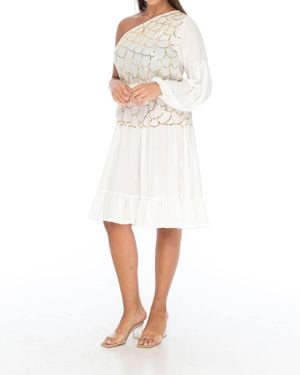 Skemo Evening One Shoulder Short Dress - White