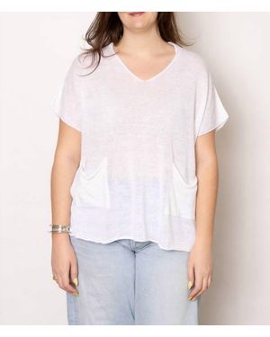 Ma'ry'ya Gilet V-Neck Top - White