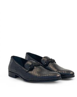 Mezlan 20757 Embossed Braid Loafer - Blue