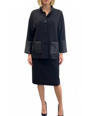 FRANK LYMAN Quilted Suit And Skirt Set - Blue