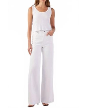 Amo Denim Frida High Rise Wide Leg Jeans - White