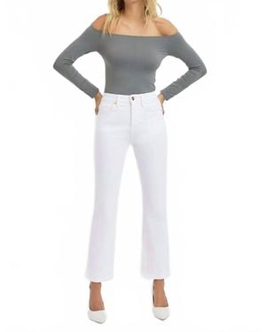 Risen Nessa High-Rise Straight-Leg Crop Jeans - White