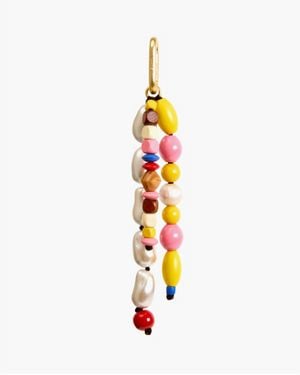 Clare V. Beaded Fob Charm - White
