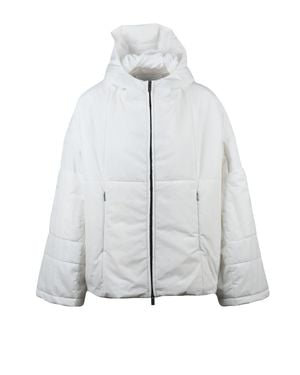 Hevò Boxy Silhouette Padded Parka With Contrasting Zip And Hood - Gray