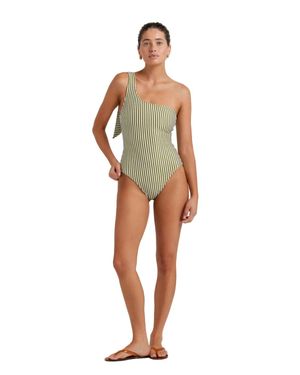 Peony One Shoulder One Piece Swimsuit - White
