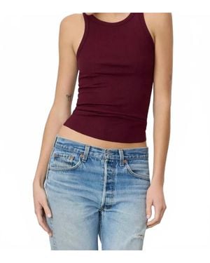 ÉTERNE High Neck Fitted Tank - Blue