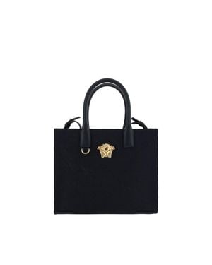Versace Cotton Shoulder Bag - Black