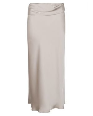 Patrizia Pepe High Waisted Draped Polyester Maxi Skirt - Gray