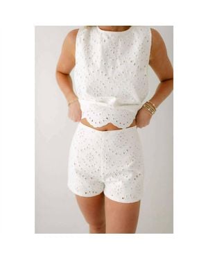 JACQUIE THE LABEL Eyelet Shorts - White