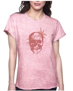 Unsweetened Palm Skull Tee - Pink