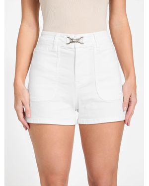 Guess Dahlia High-Rise Denim Shorts - White