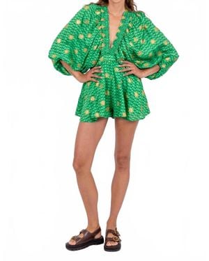 Sundress Alicia V-Neck Romper - Green