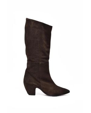 Ernesto Dolani Suede Block-Heel Boots - Black