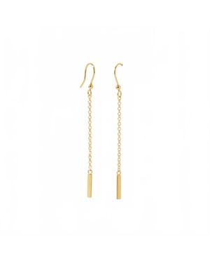 Athra Bar Chain Drop Earring - Metallic