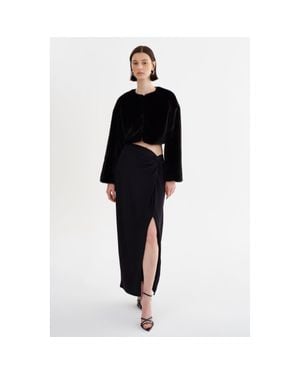 Lamarque Ainslee Lurex Knit Maxi Skirt - Black