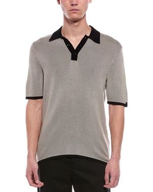 Rag & Bone Harvey Knit Polo Shirt - Gray