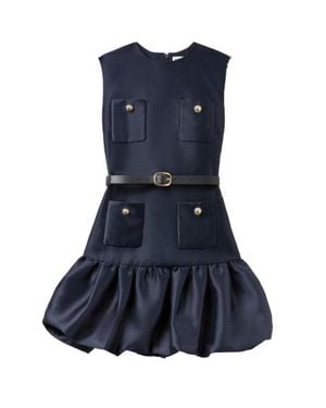 Self-Portrait Taffeta Mini Dress - Blue