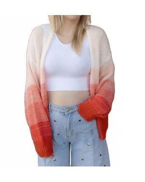 Elan Open Knit Cardigan Sweater Top - White