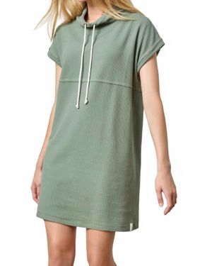 Lilla P Roll Sleeve Seamed Dress - Green