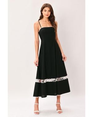 TRUEDAMES Noir Whisper Woven Midi Dress - Black
