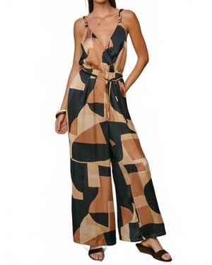 Dress Forum First Class Cord Strap Surplice Jumpsuit - Multicolor