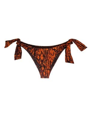 Malibutique Snake Print Bikini Bottom - Brown