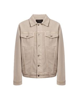 Dondup Structured Denim Jacket With Flap Pockets - Natural