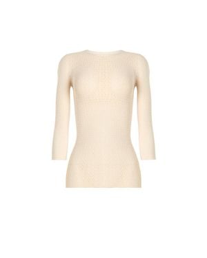 Wolford Daisy Net Top Long Sleeves - Natural