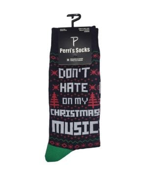Perri's Socks Novelty Christmas Music Crew Socks - Blue
