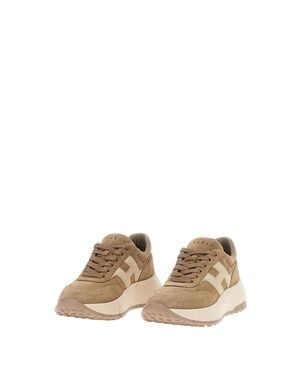 Hogan H669 Suede Sneakers - Natural