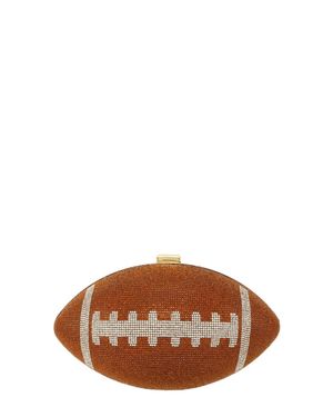 ANB Fashion Rhinestone Football Clutch Bag - Brown
