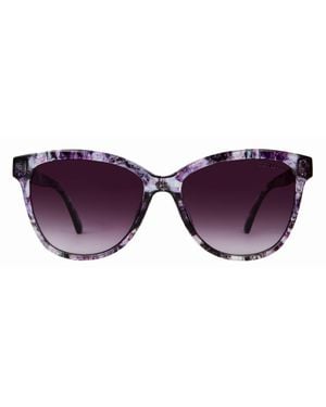 Suzy Levian Tortoise Square Lens Sunglasses - Purple