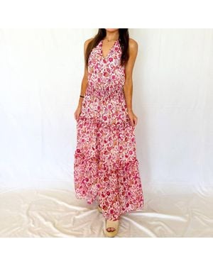 J joy Kira Floral Print Maxi Dress - Red