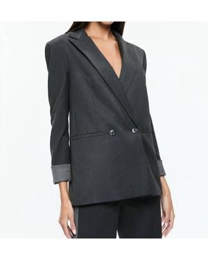 Alice + Olivia Justin Roll Cuff Breasted Blazer - Black